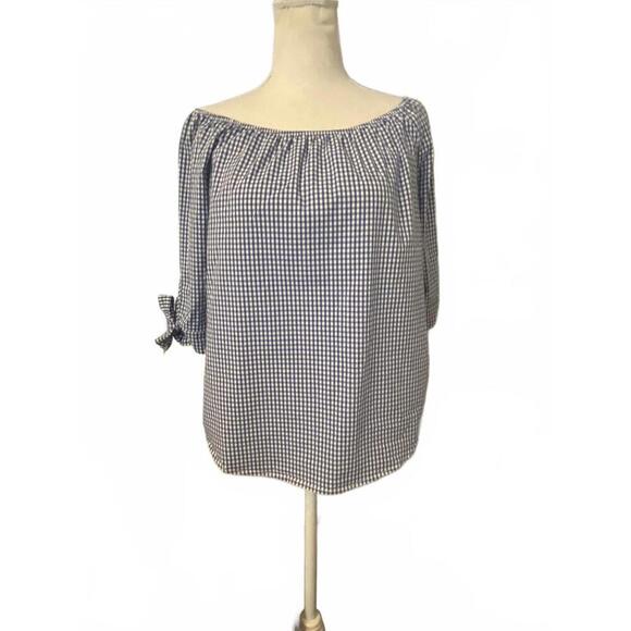 La Fée Maraboutée Off-Shoulder Gingham Top - Picture 6 of 12
